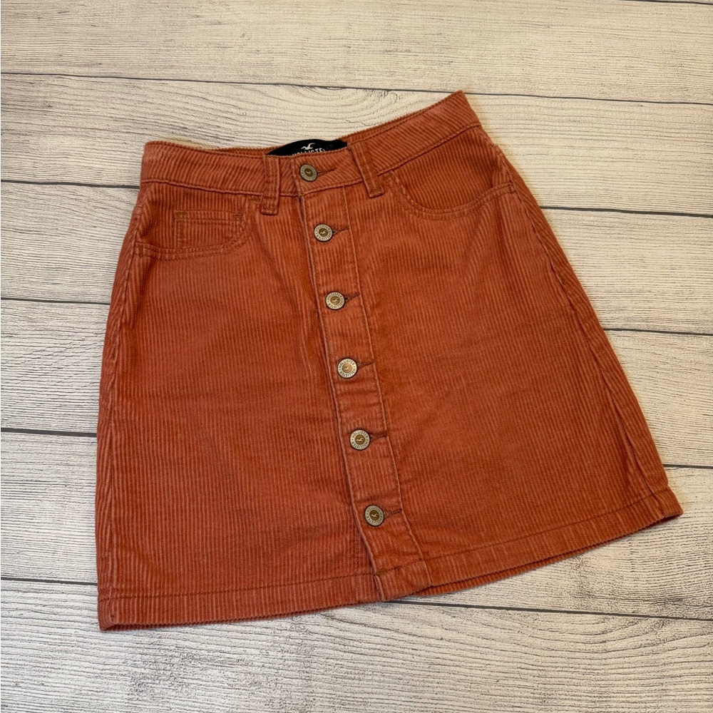 Hollister A-Line Corduroy Skirt - Burnt Orange
